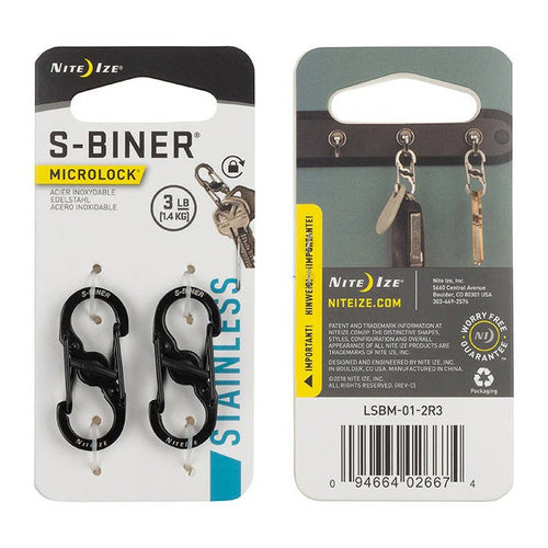 Nite Ize S-Biner MicroLock - 2 Pack package