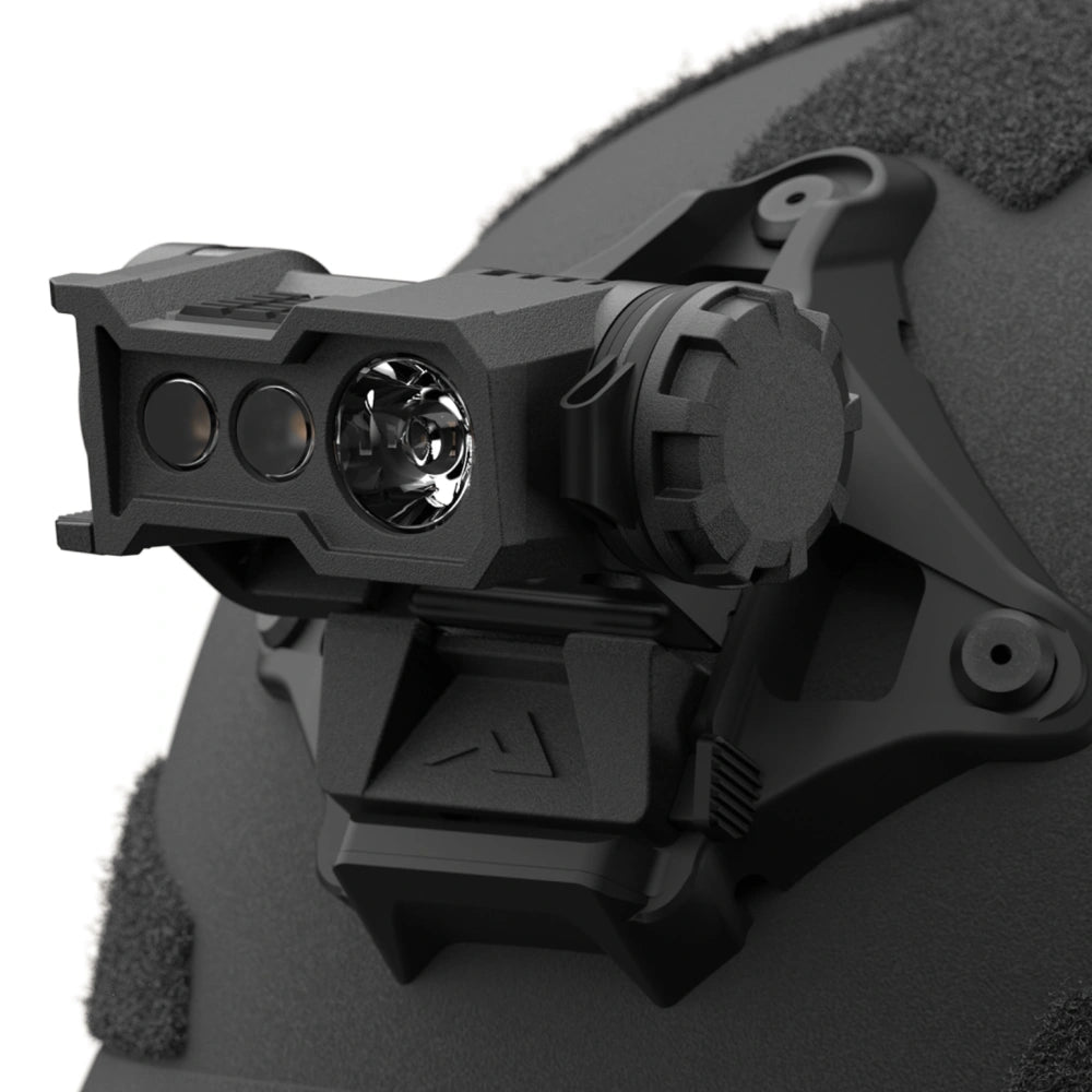 Princeton Tec Headlamp Ghost X MPLS 300lm Black color helmet mount close up