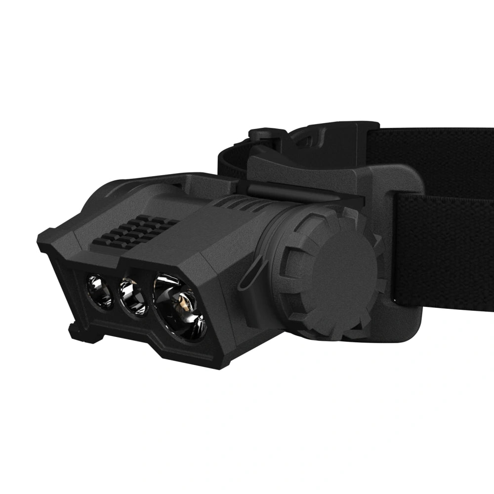 Princeton Tec Headlamp Ghost X MPLS 300lm Black headlamp with a strap on a white background