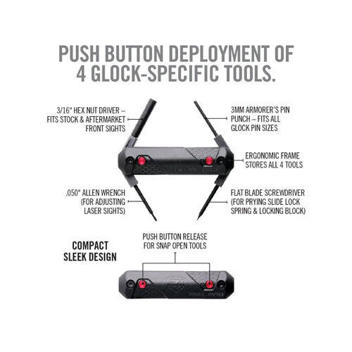 Real Avid 4-in-1 Tool For Glock Pistols features