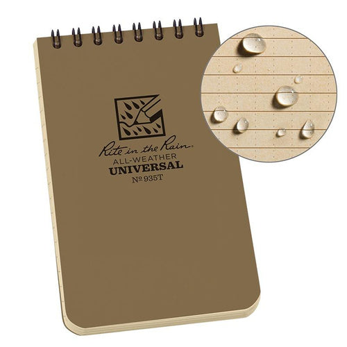Rite in the Rain All-Weather Notebook - 3 x 5" tan