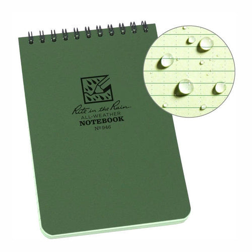 Rite in the Rain All-Weather Notebook - 4 x 6" olive green