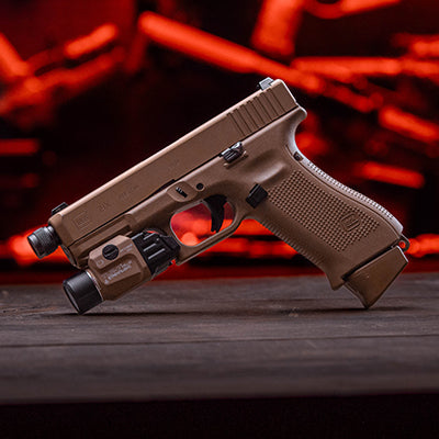 Streamlight TLR-7 HL-X Weapon Light on glock coyote