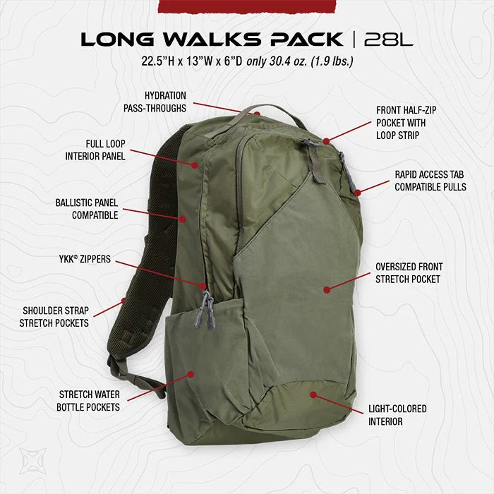 Vertx Long Walks Pack 28L Backpack features