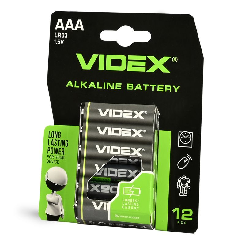 Videx Batteries AAA Packs 12 pcs