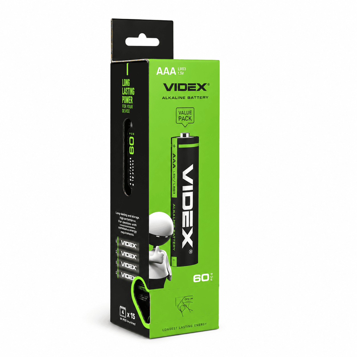 Videx Batteries AAA Packs 60 pcs
