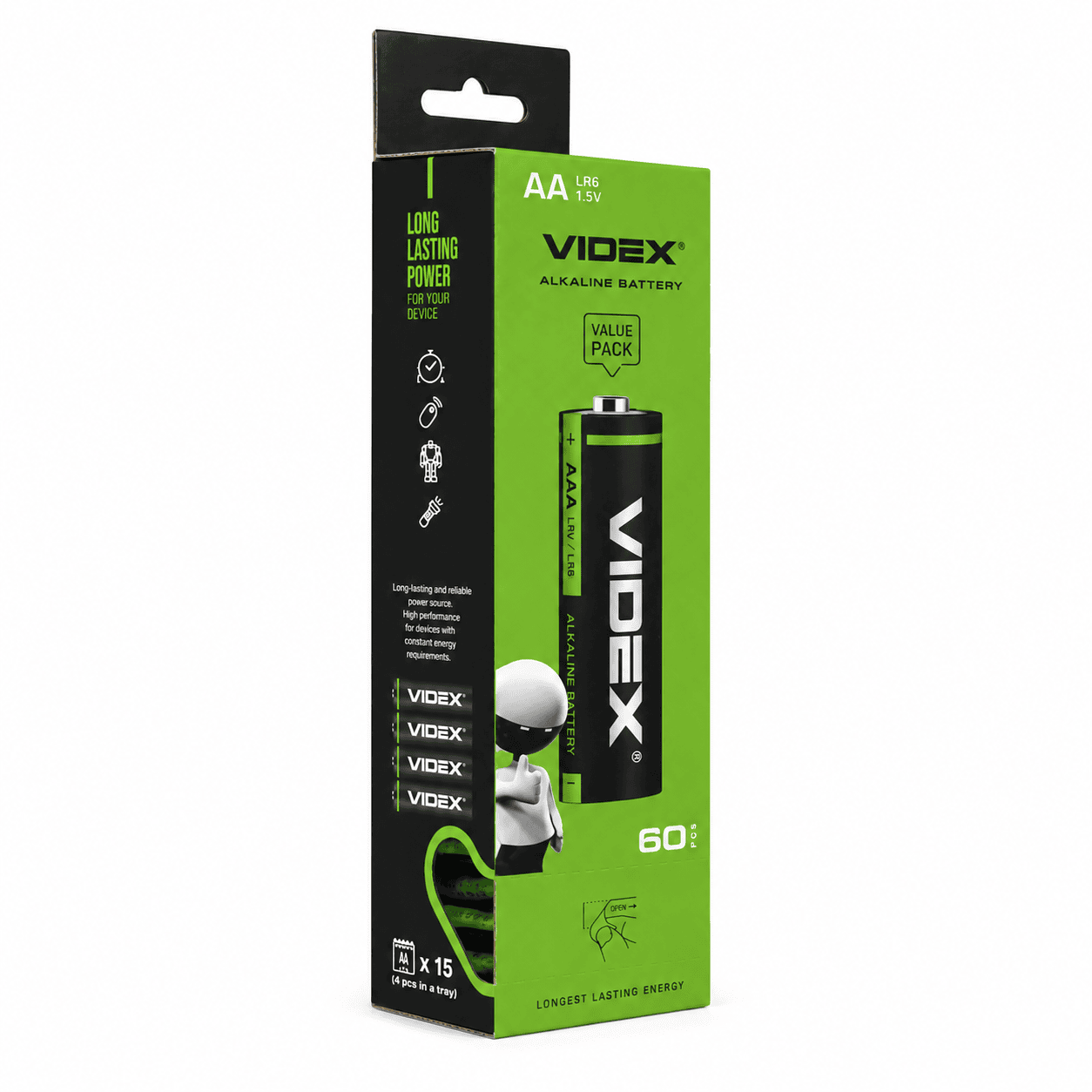 Videx Batteries AA Packs 60 pcs