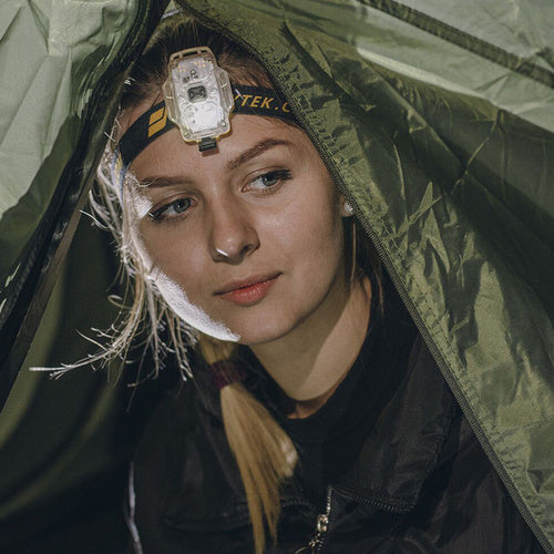 Armytek LED Pocket Flashlight Crystal WRB worn on head