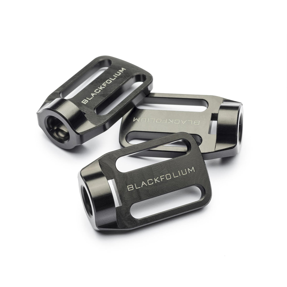 Blackfolium Q-RING 1 inch Black adapters showing QD sockets; sold individually