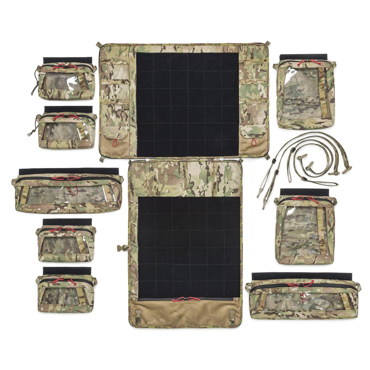 Blackfolium Trauma Sheet Bag KIT 50 – Bag with eight removable pouches and mounting straps