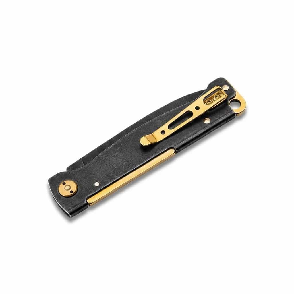 Böker Plus Atlas Black Stonewash Brass folding knife EDC