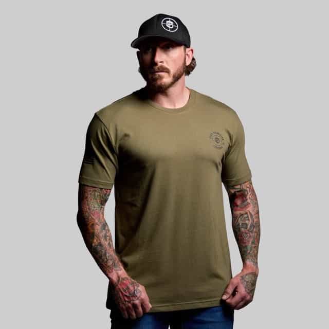 Born Primitive Tactical Reaper Tee tactical green front view