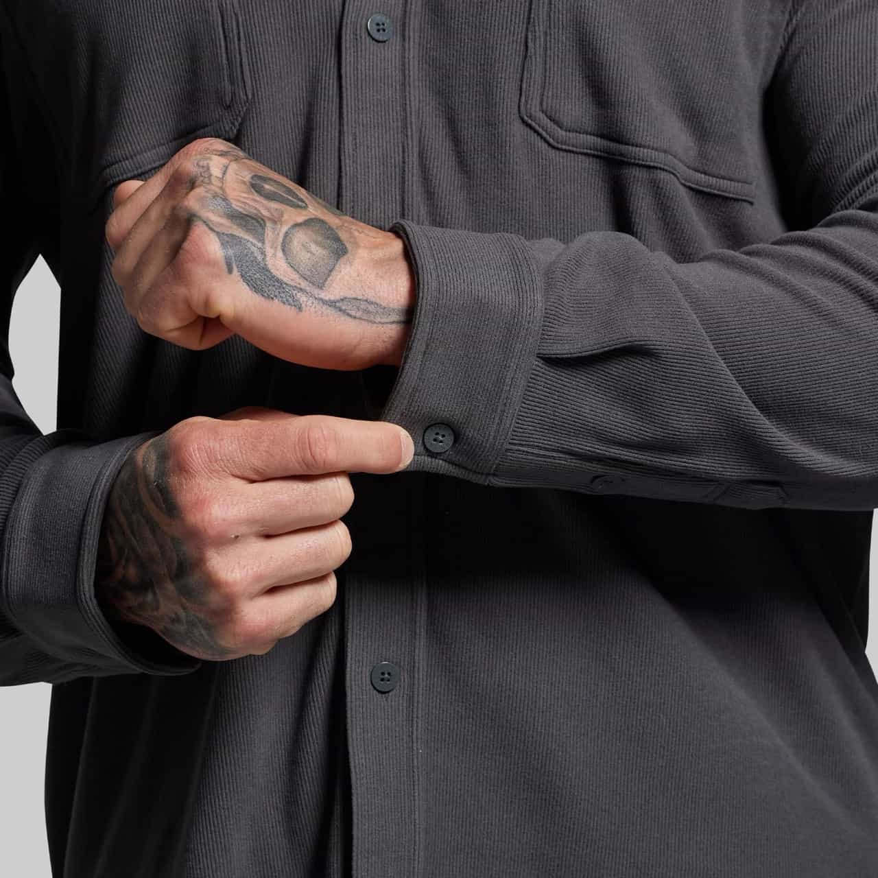 Born Primitive Woodsman Stretchy Corduroy gunmetal sleeve detail