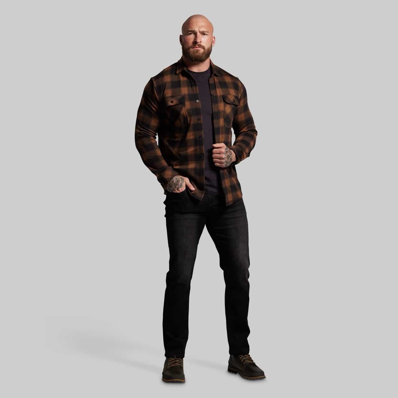 Born Primitive Woodsman Stretchy Flannel coyote brown product view 2