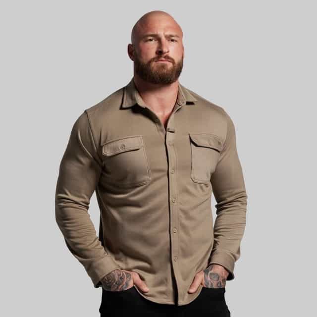 Born Primitive Woodsman Stretchy Flannel desert tan product view 6