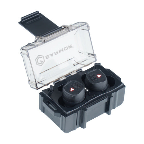 Earmor M20T charging case and earplug detail