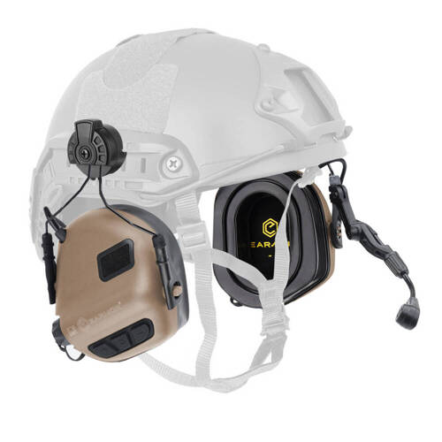 Earmor M32H PLUS FAST helmet communication headset coyote tan