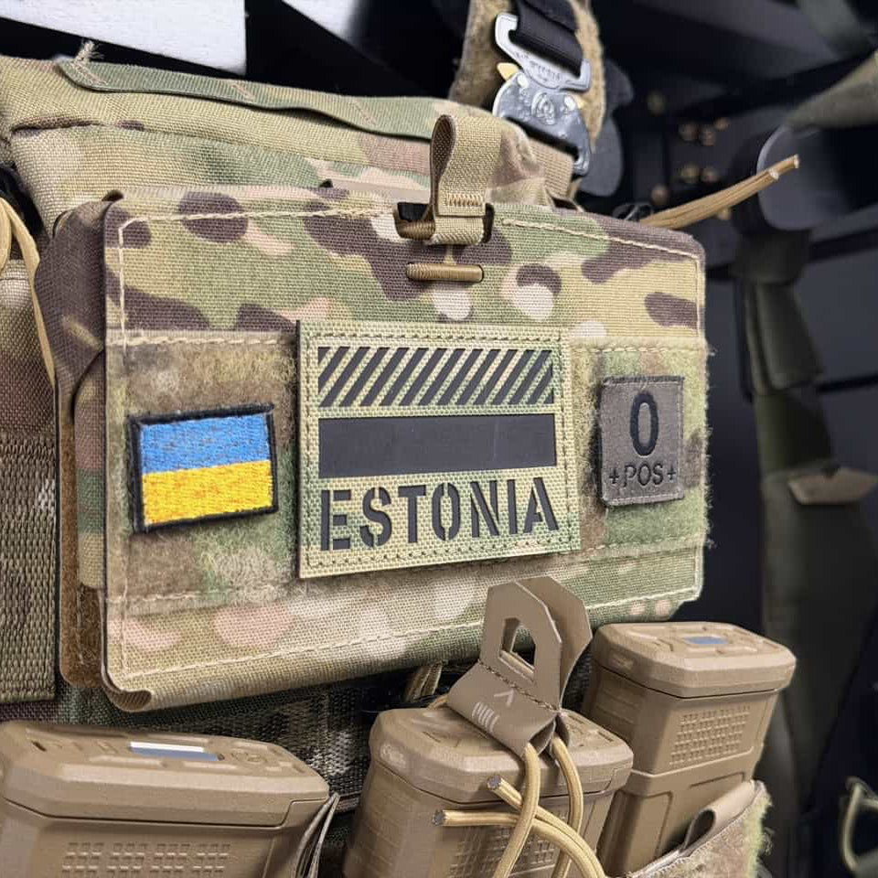 estonia tactical patch in multicam color with velcro on plate carrier