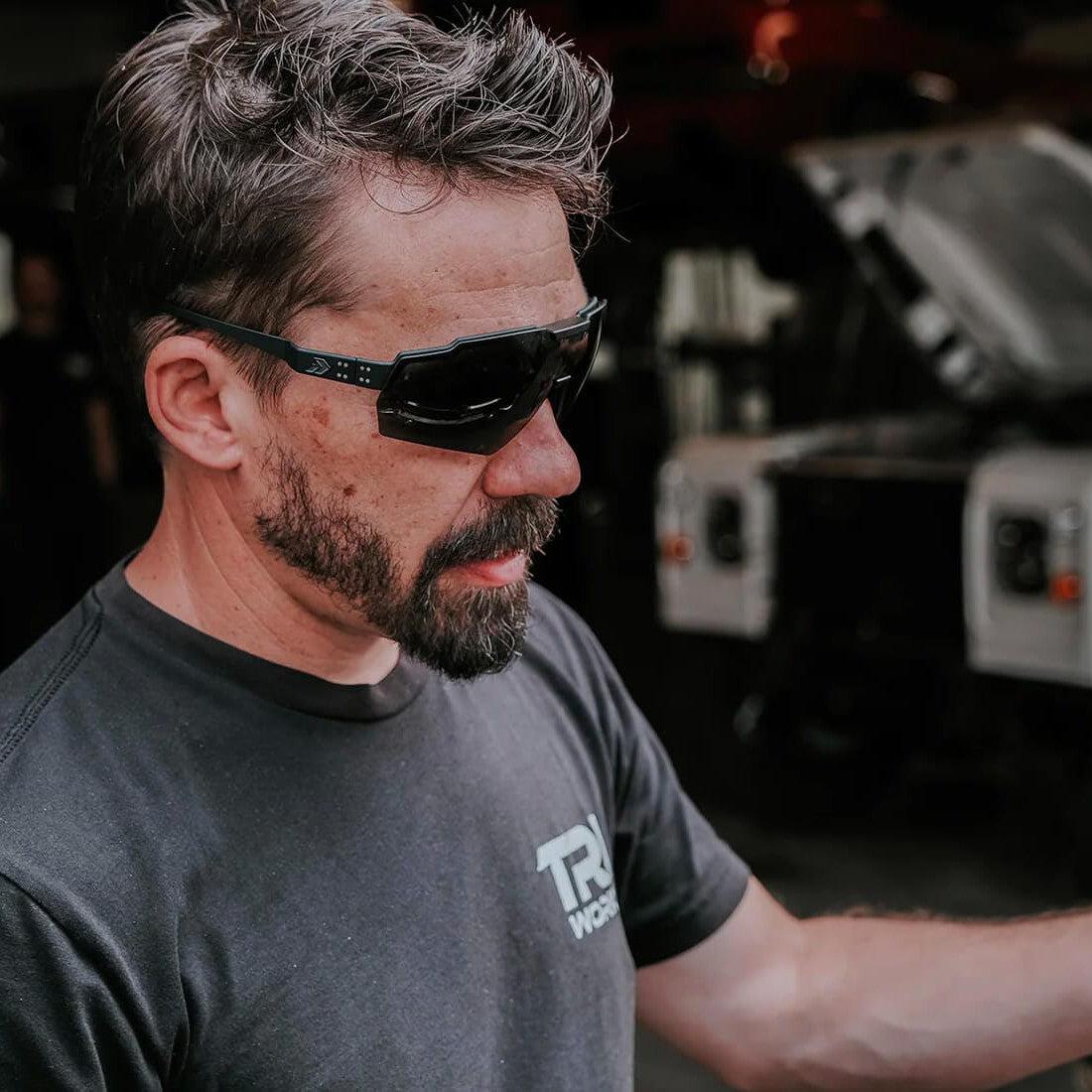 Gatorz Blastshield B2 tactical ballistic eyewear worn during outdoor range use