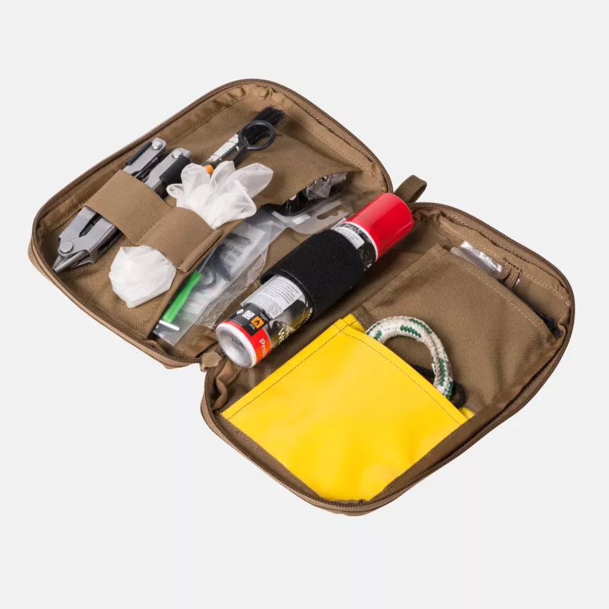 Helikon Mini Service Pocket interior detail with organized maintenance equipment storage