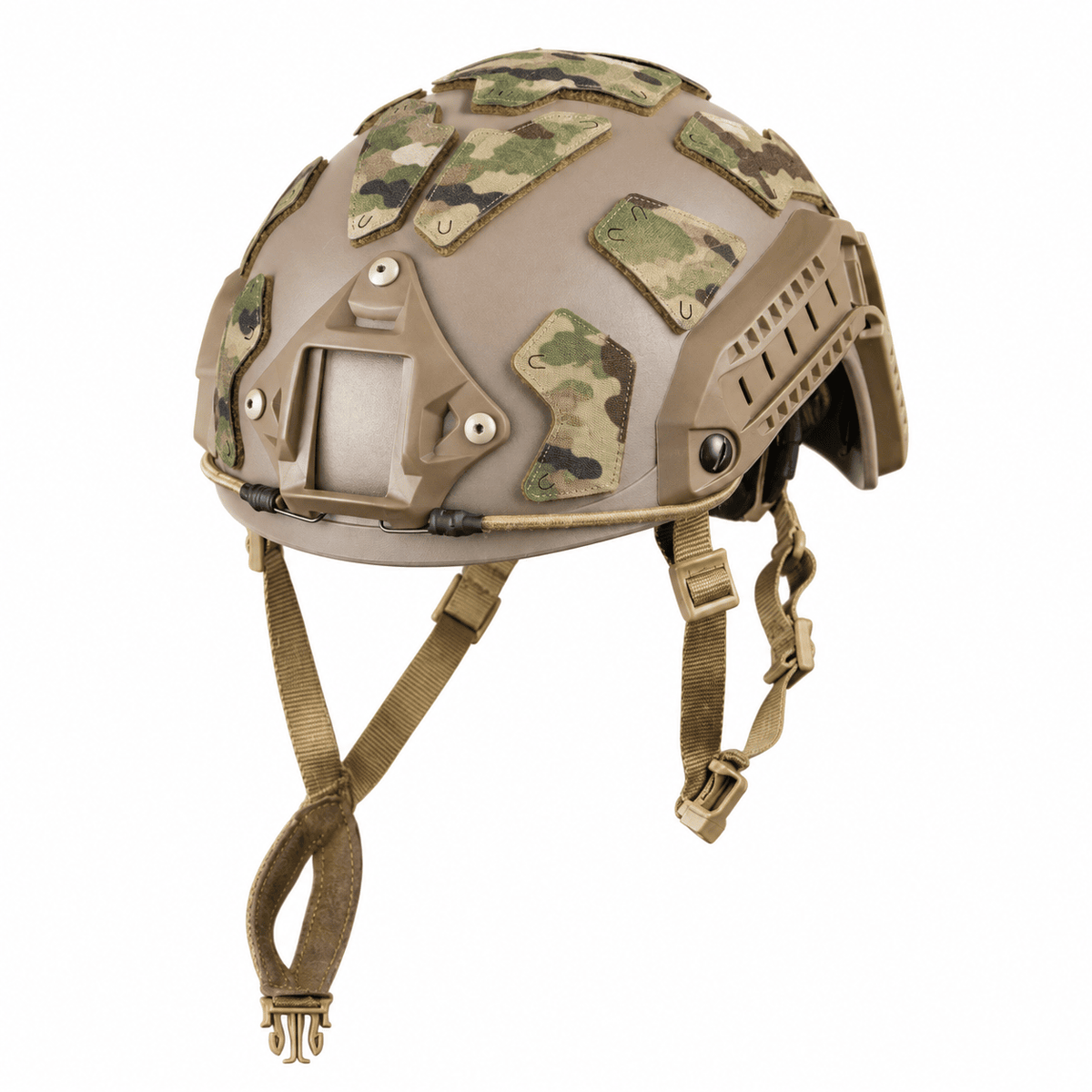 Kolibri Works OpsCore FAST SF Patch in Multicam on coyote tactical helmet