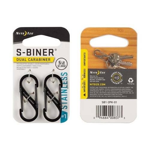 Nite Ize S-Biner #1 2 Pack black carabiners product view 2
