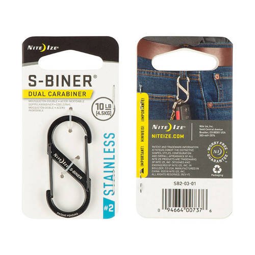 Nite Ize S-Biner #2 black carabiner product view 2