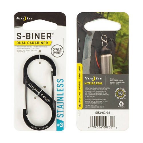Nite Ize S-Biner #3 black carabiner product view