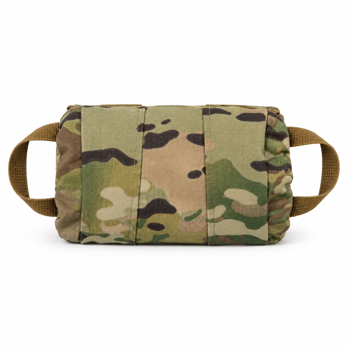 Panneltac Low Vis IFAK in Multicam, front view with two pull handles