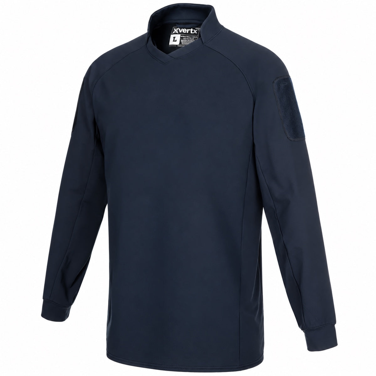 Vertx Men's Enduro Training Long Sleeve Shirt in LAPD Navy, front view on white background