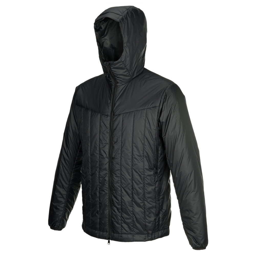 Vertx InBound UltraLight Puffer Jacket – Black, hood raised