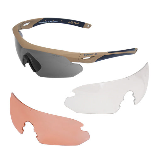 Swisseye Nighthawk safety glasses coyote frame 3 glasses